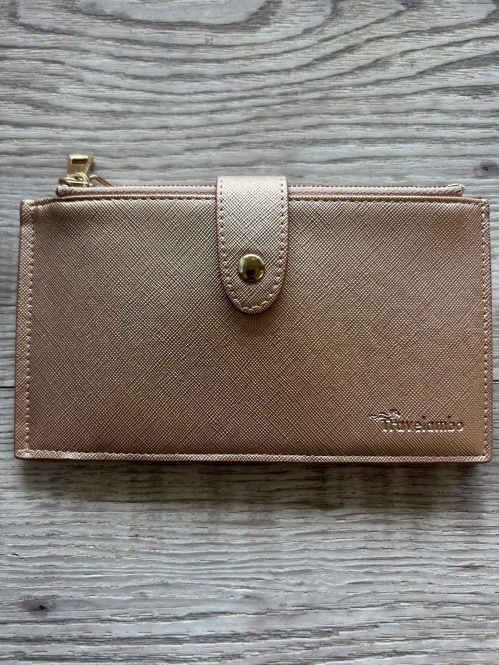 Rose Gold Women's Wallet - Sleek Card & Zip Compartment by Travelambo